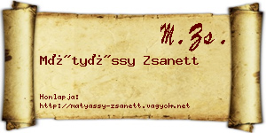 Mátyássy Zsanett névjegykártya