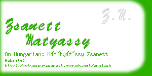 zsanett matyassy business card